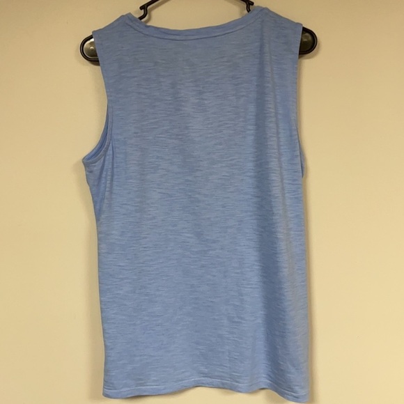 Talbots L  baby blue tank top  with eyelet Lace, L - Picture 3 of 7